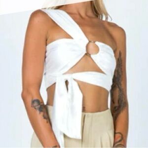 princess polly o-ring one shoulder wrap top